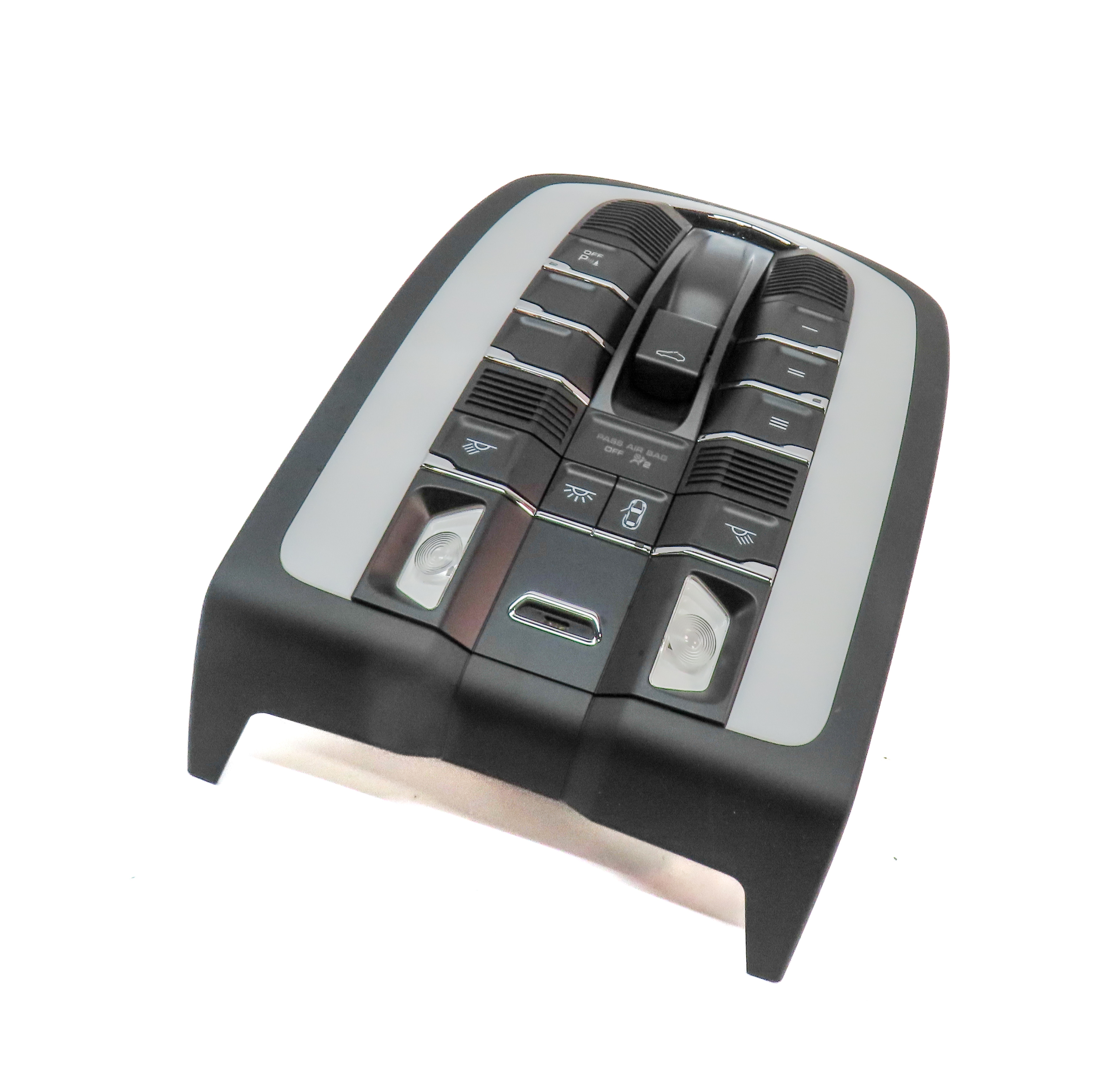 2014 PORSCHE CAYENNE (958) FRONT INTERIOR OVERHEAD DOME LIGHT LAMP w/SWITCHES — exact item pictured